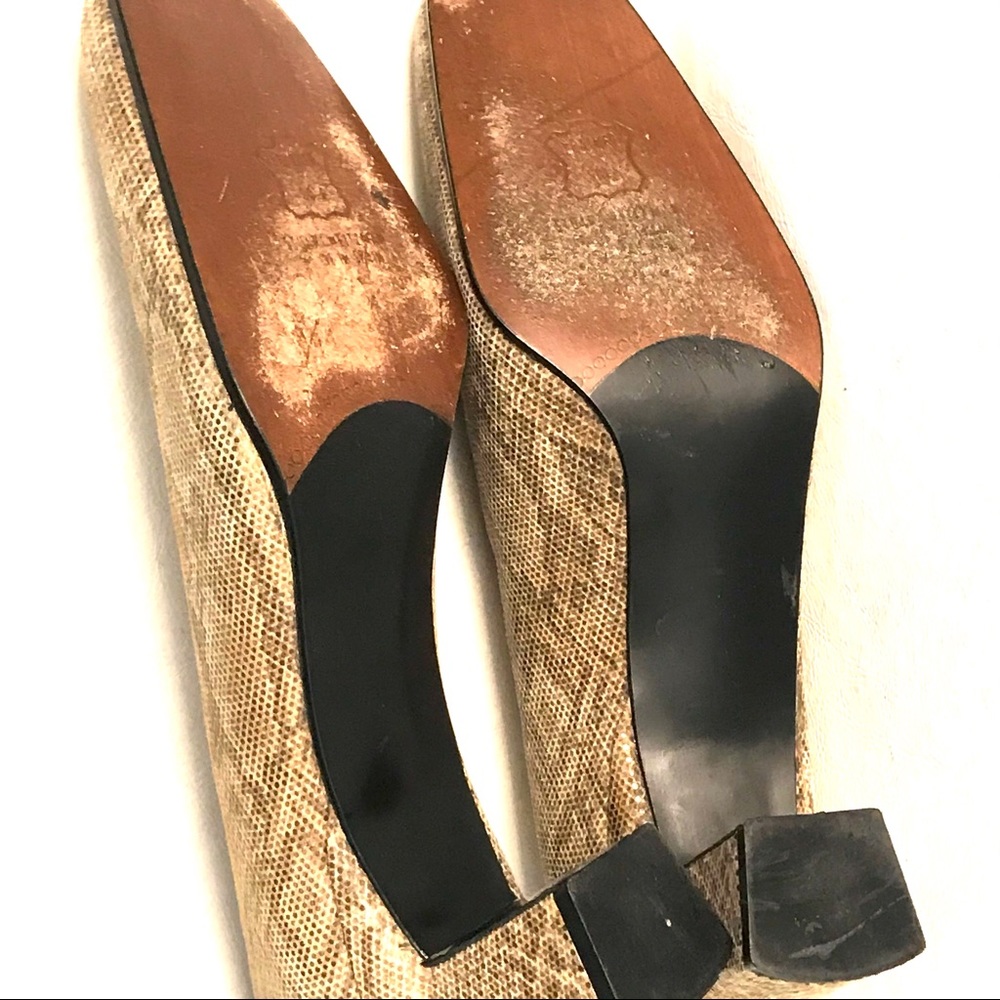 Stuart Weitzman Python Leather Pumps Chunky Heel … - image 8